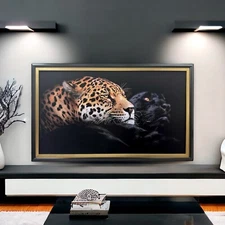 32, 43, 50, 55 inch wood frame for Samsung,The Frame TV, Satin Black W/gold leaf