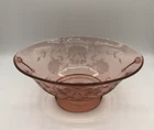 Imperial Pink Depression Glass Console Bowl Double Scroll  10 3/4 inch Vintage