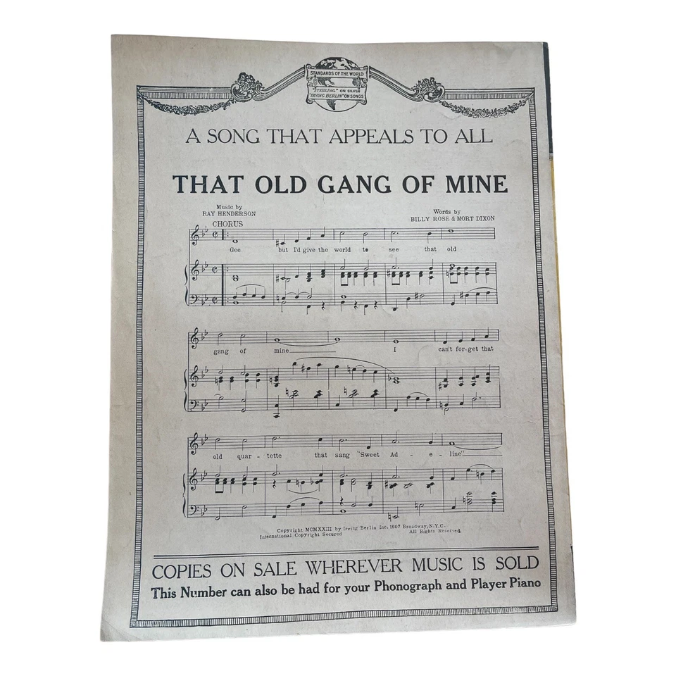 Indiana Moon Sheet Music 1920s Benny Davis Isham Jones Vincent Lopez Cover VTG - Image 2 of 4