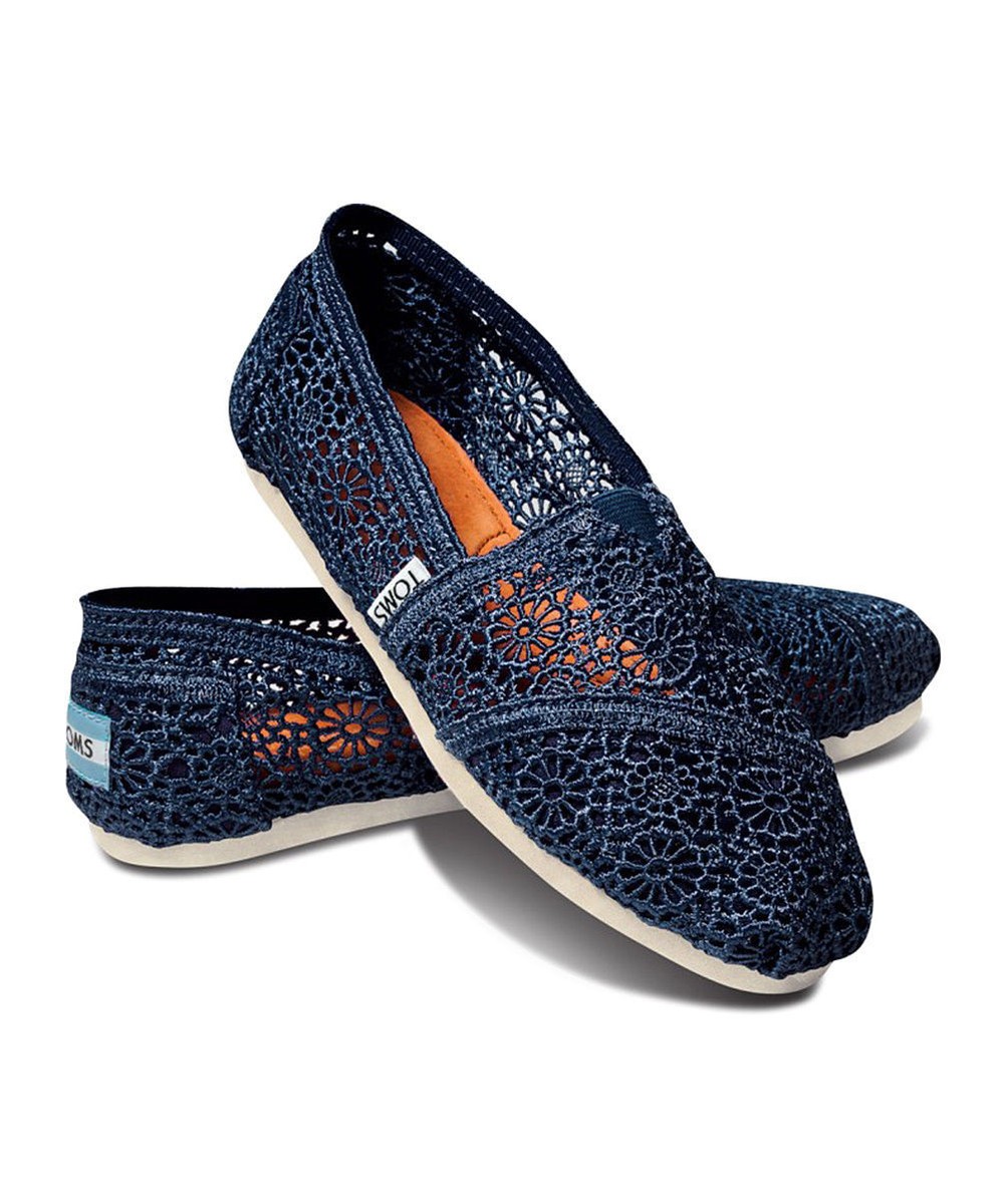 100 Authentic Tom's Crochet, Color: Navy, Black,Silver,Natura, All 