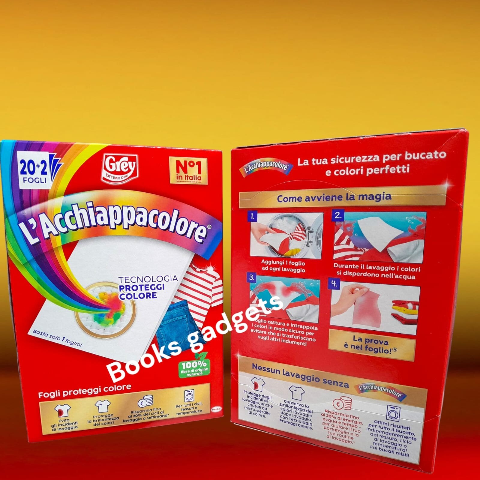 132pz GREY L'ACCHIAPPACOLORE fogli proteggi colore per bucato in lavatrice - Immagine 3