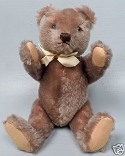 Old or Antique Small Blonde Jointed Mohair Teddy Bear - Small Hump On Back