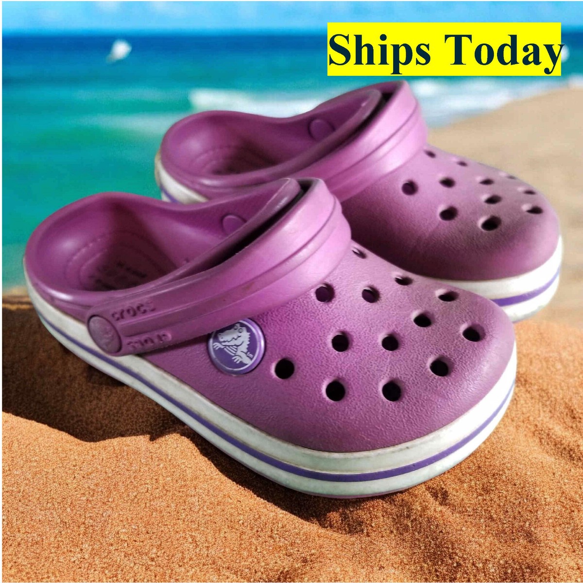 ‎^_^ Crocs Classic Youth Size 8 Purple Comfort Shoes 11320 | eBay