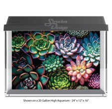 Bright Colorful Succulent Polyester Fish Tank Glass Backdrop Aquarium Background