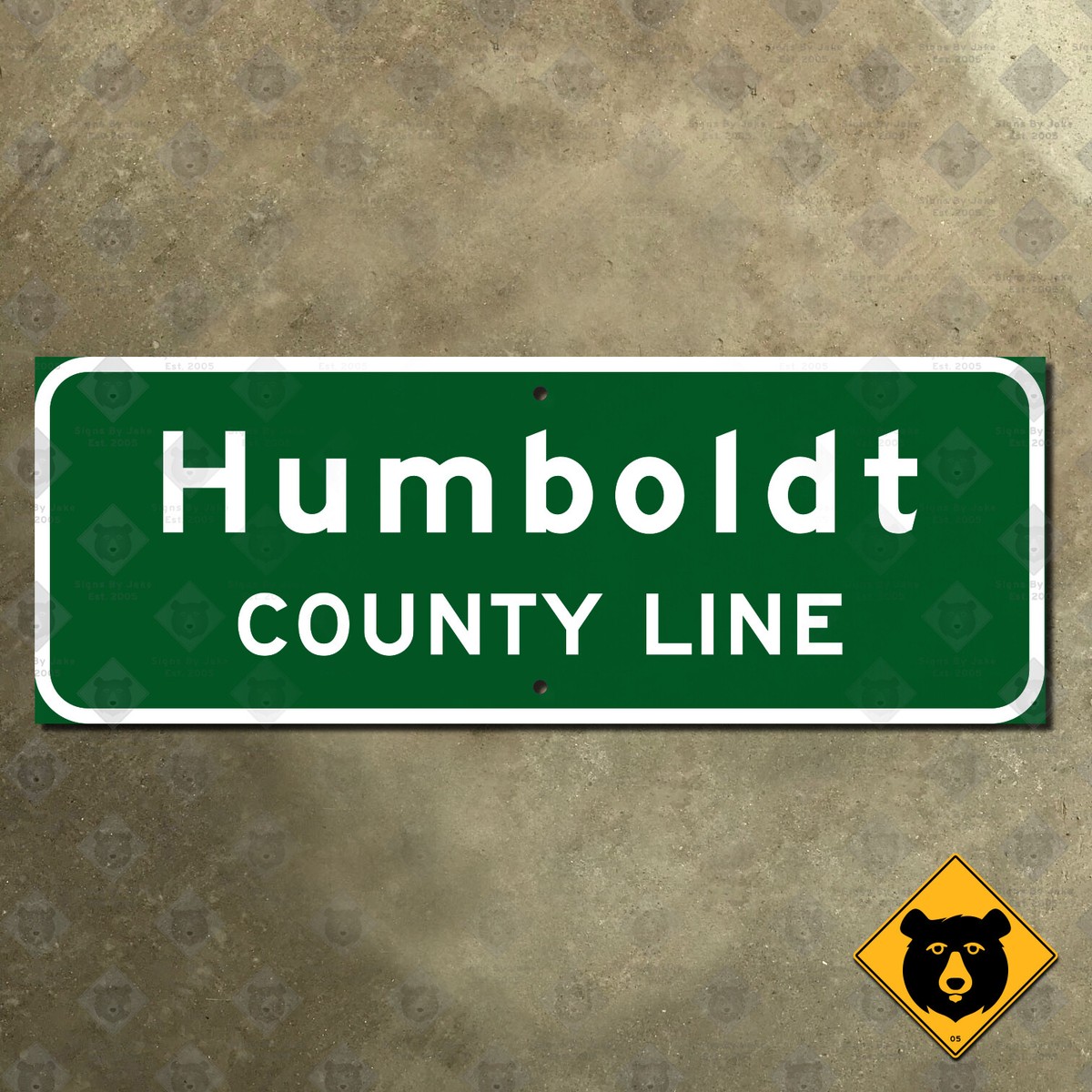 Humboldt California county line highway road sign green freeway 1959 27x10