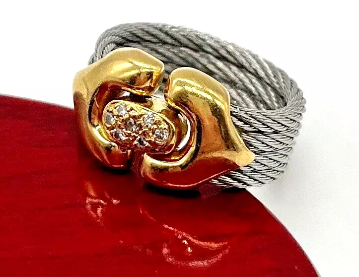 Philippe Charriol 18k Yellow Gold Stainless Steel Diamond Ladies