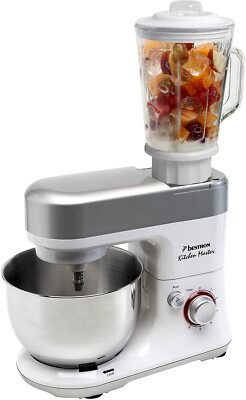 Bestron AKM700 Multi Küchenmaschine Stand Mixer 6 Stufen 2,5L 700W White Silber
