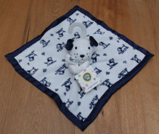 Little Me Baby Boy Plush Security Blanket with Sateen Trim Puppy Blue White