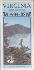 1984-85 Official State Issue Road Map of Virginia
