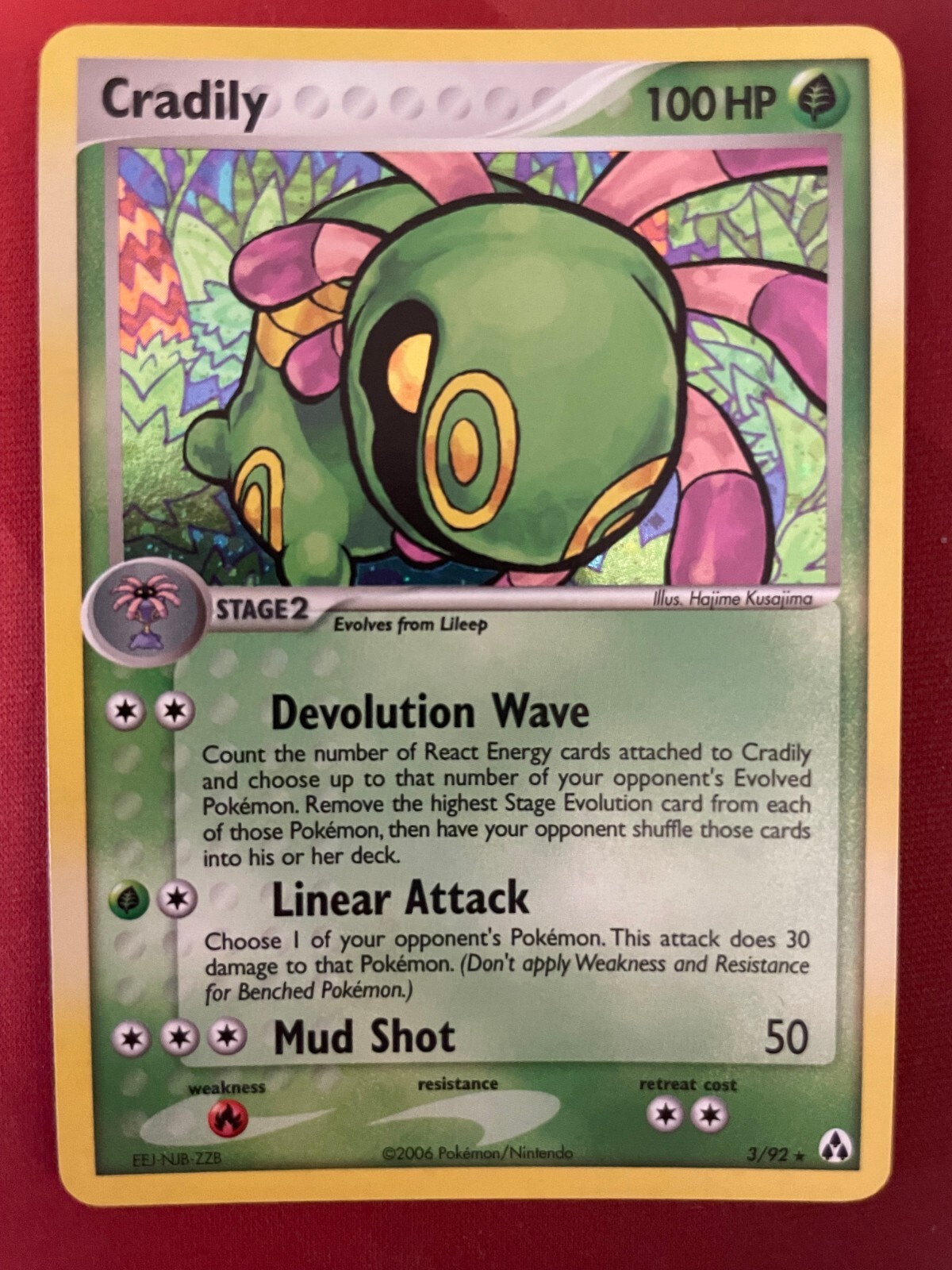 CRADILY 3/92 EX Legend Maker HOLO rare Pokemon card NM Near Mint