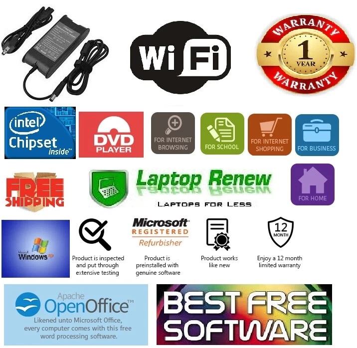 Laptop Dell Windows XP - Puerto paralelo - Puerto serie de 9 pines - RS232 - WIFI - Batería NUEVA Foto 3 de 4