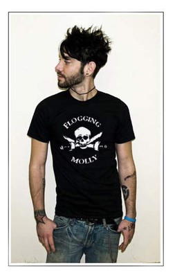 Flogging Molly Skull T-Shirt   Celtic Punk Rock Band Tee