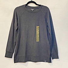 Eddie Bauer Mens Medium Thermal Gray Crew Neck Shirt Fleece Pullover Sweatshirt