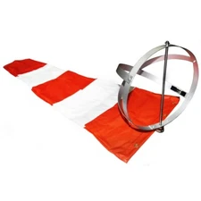 Airport Windsock Corporation 18"X96" Orange/White Windsock & 18" Aluminum Frame