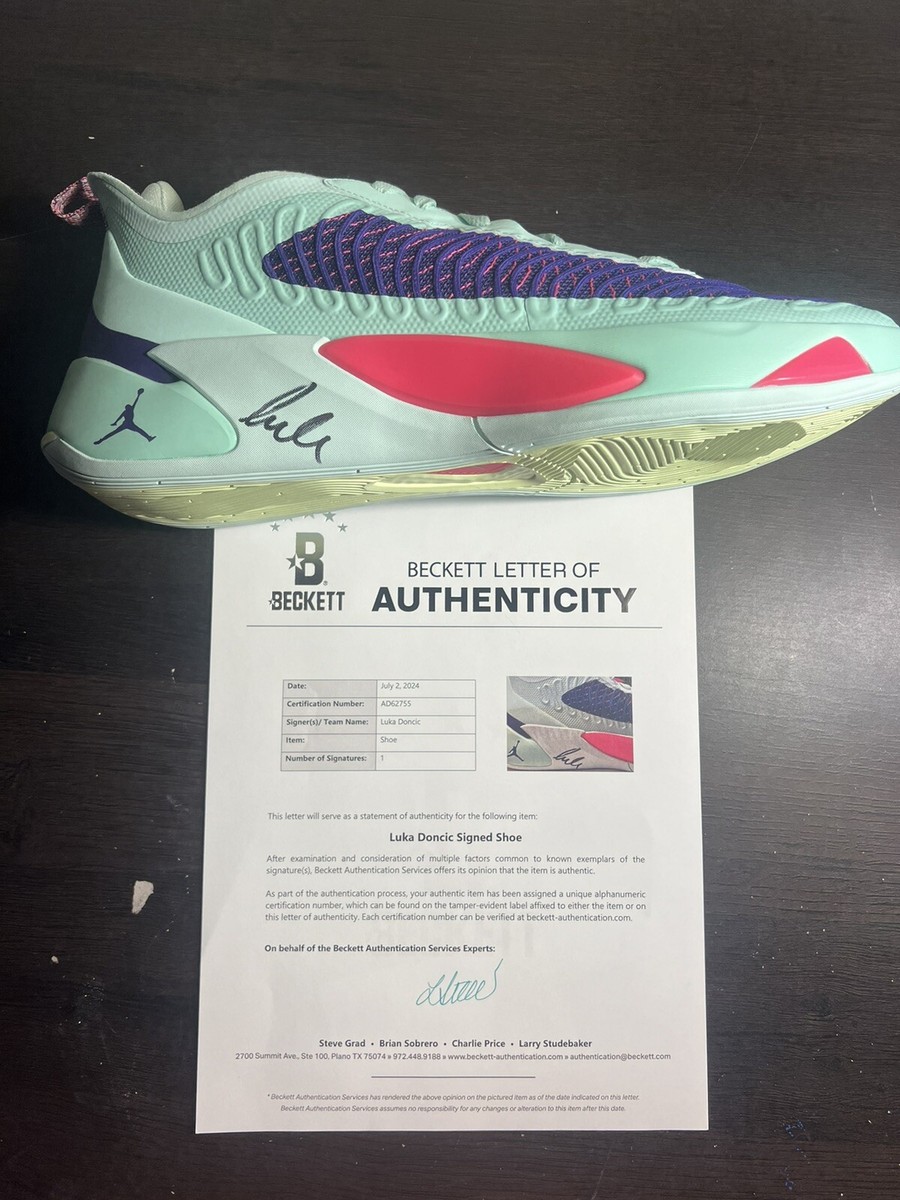Luka Doncic Signed Shoe Jordan Luka 1 Basketball Shoes Size 14 BAS