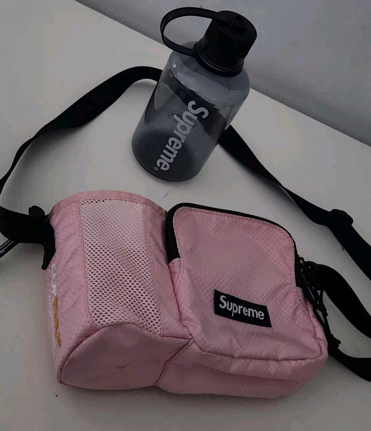 SS22 Supreme Sac Latéral Épaule Rose Cordura Imperméable Bouteille Nalgene 500ml