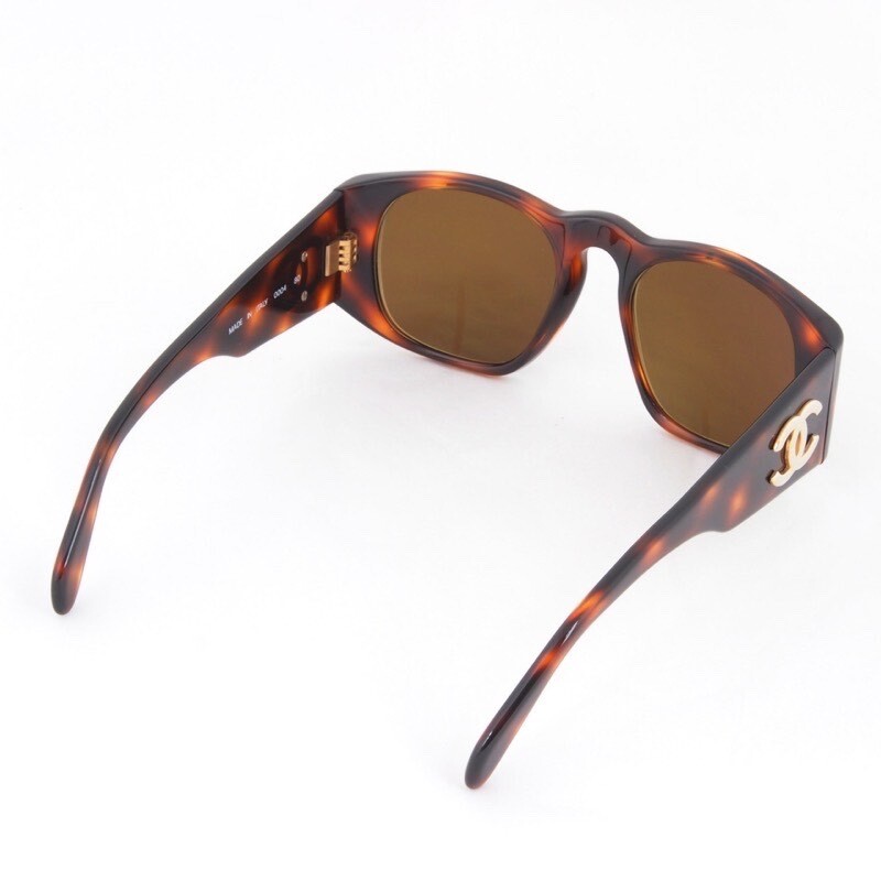 CHANEL Sunglasses Matelasse 000480 Coco Mark Tortoiseshell Pattern