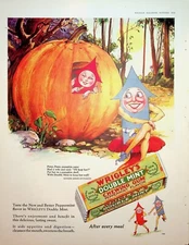 Original 1928 Wrigley's Double Mint Ad: Pumpkin
