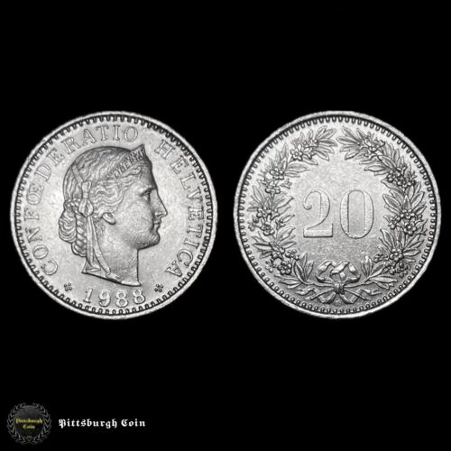 1988-B Switzerland 20 Rappen World Coin KM#29a
