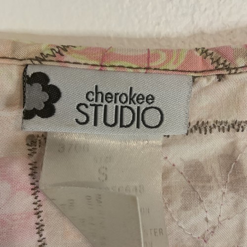 Cherokee Studio Pink Butterfly Square Neck Scrub Top Medical Uniform Small - Picture 5 of 8