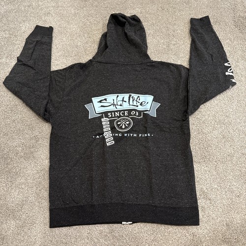 Salt Life Men’s Size XL Gray Hoodie Zip Up Jacket Sweatshirt NWT - Picture 8 of 8