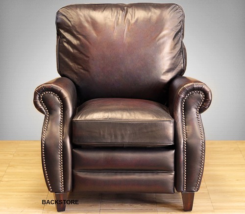 POWER Barcalounger Briarwood II Genuine Stetson Bordeaux Leather Recliner Chair - Picture 7 of 9