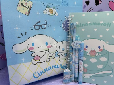 CINNAMOROLL Geschenktüte Notizbuch Stift Gummi Textmarker Schreibwaren Konvolut Sanrio