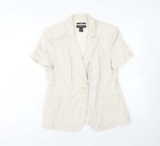 Style&co. Womens Beige Striped Jacket Blazer Size 8