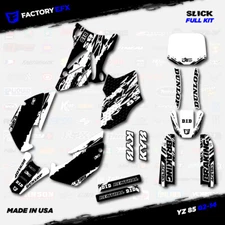 Black & White Slick Racing Graphics kit fits 02-14 Yamaha Yz85 YZ 85 # Plate