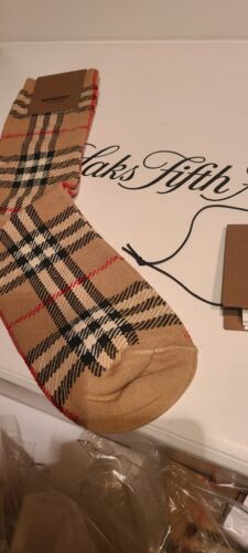 New Burberry Men’s Medium Logo Socks - New with Tags. Authentic Beig Limited - Picture 2 of 6