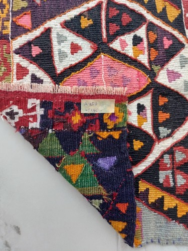 Antique Old Rug, 1'60''x1'31'' Feet Handmade Antiq Rug, Anatolian Natural Carpet - Picture 14 of 15