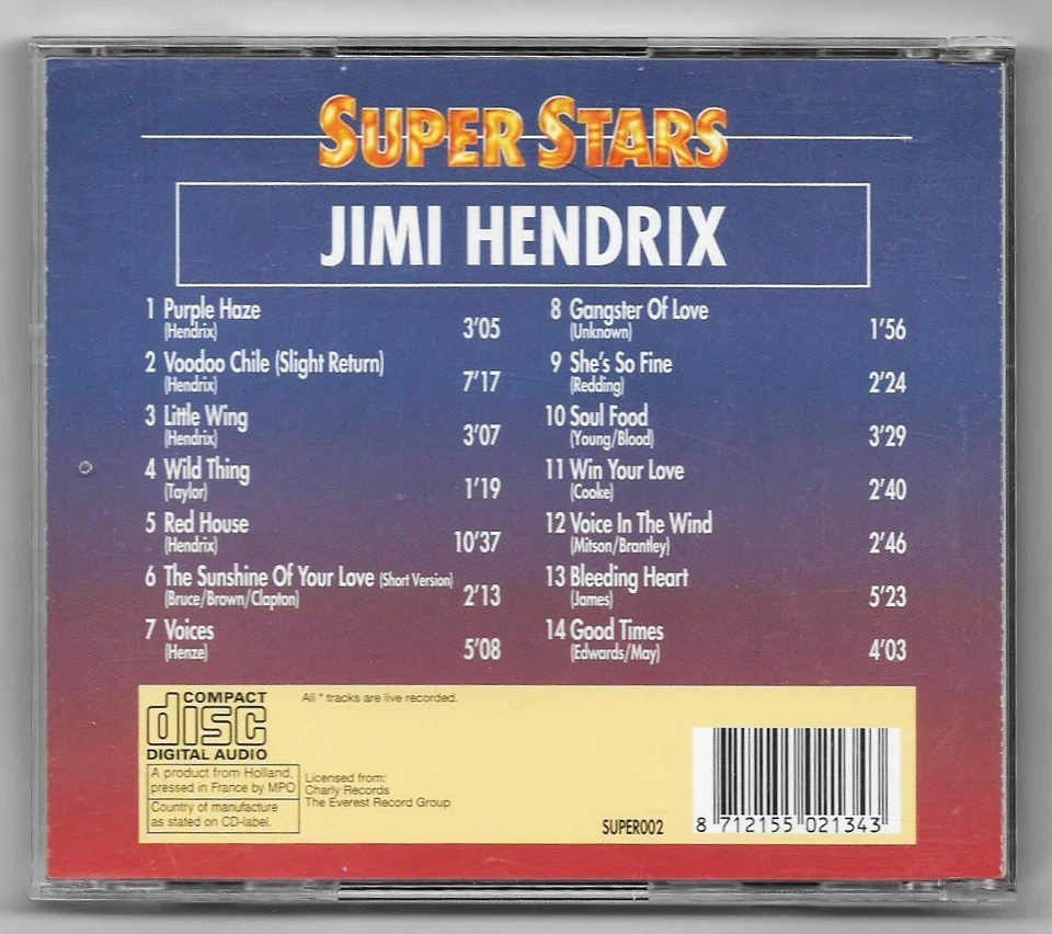 Jimi Hendrix – Super Stars / CD - 1995 - Bild 2 von 2