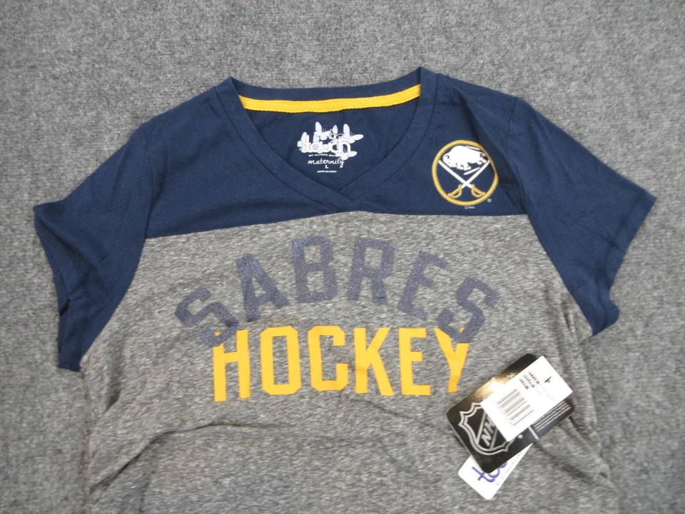 Buffalo Sabers Shirt Womens Adult Large Gray Logo Casual Maternity NHL Hockey - Image 2 of 4
