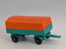 Vintage 1968 Lesney Matchbox 2 Green Mercedes Trailer Regular Wheel with Canopy