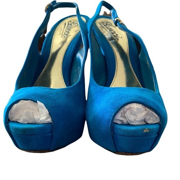 Gucci Sofia Suede Peep Open Toe Slingback Sandals… - image 6