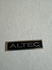 Lot Of 2: Altec Speaker Grill Badge Logo Solid Brass Engraved 2-1/4" X 1/2"