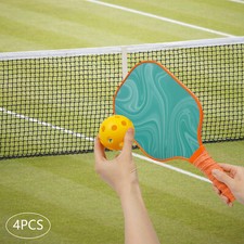 601 Pickleball Paddles Set of 4-racket 4-ball 1-pack Pickleball Set Green Orange