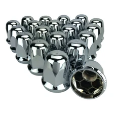 ALCOA 50 33mm Chrome Screw On Hex Lug Nut Covers with Flange for hub Covers