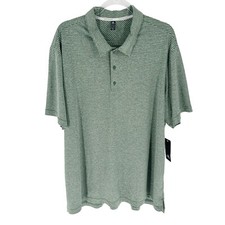 Adidas Golf Polo Shirt Mens 2XL Green Feeder Striped Short Sleeve NEW 65