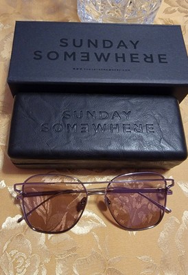 Sunday Somewhere JESSE Sunglasses Silver Frame Pink Lens | eBay display picture 1