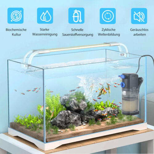 Pompa filtro acquario filtro interno regolabile filtro interno acquario 300-1500L/H - Foto 29 di 35
