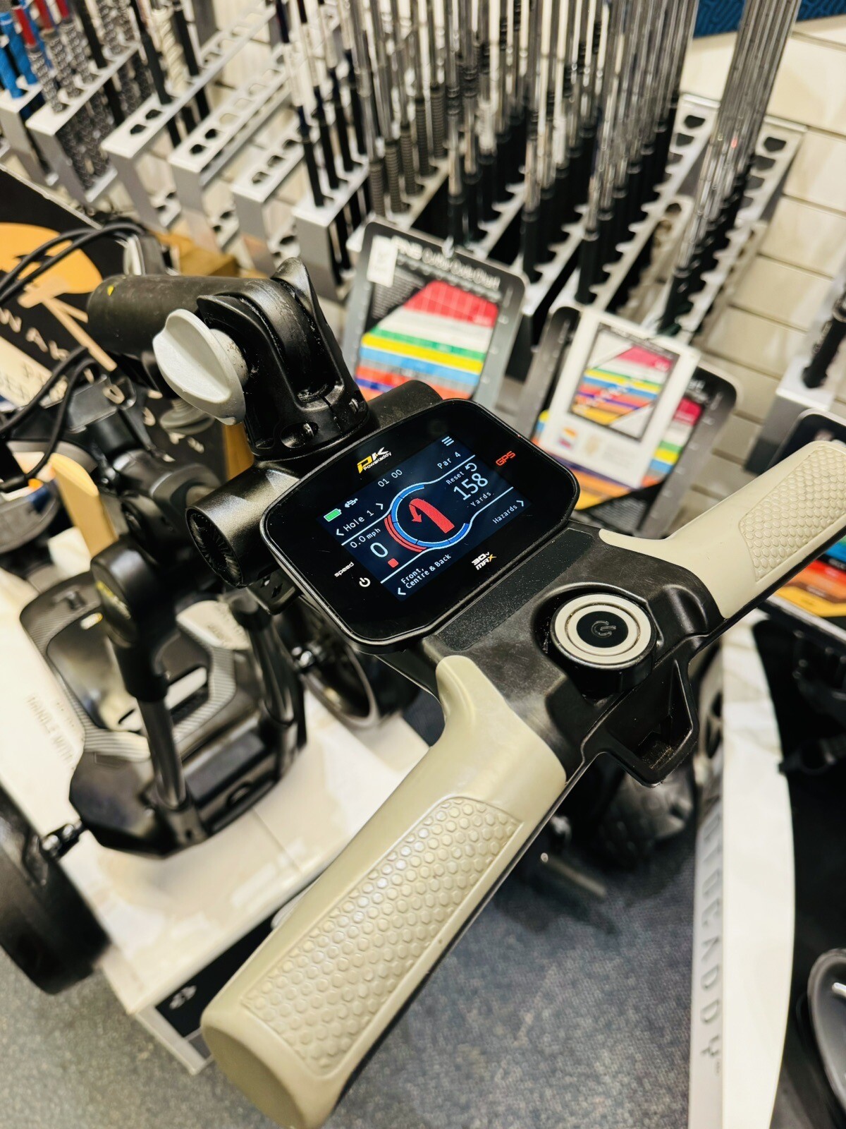 POWAKADDY FX7 GPS ELECTRIC GOLF TROLLEY & UMBRELLA HOLDER 24 HOUR