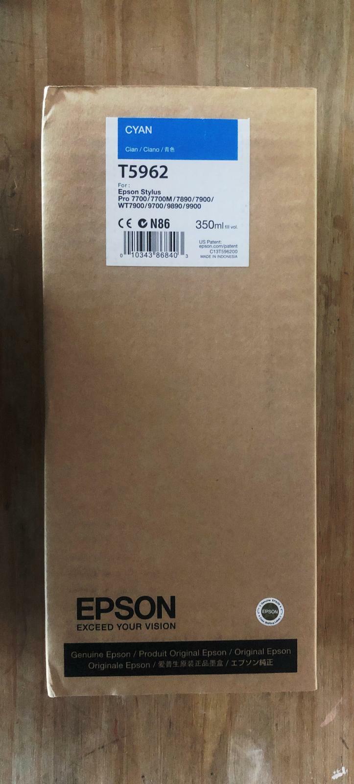Genuine Epson Ink - T5962 CYAN / STYLUS PRO 7700 7700M (INC VAT) BOXED