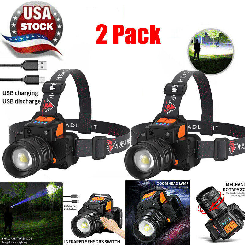 Faro Frontale LED Cob+ Ricaricabile, 350 Lumen, Testa Zoomabile, Impermeabile IPX4, Con Batteria - Foto 3