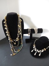 Vintage lot assorted gold and pearl beaded necklaces bracelets OOAK unique