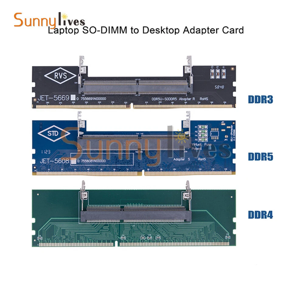 DDR3 DDR4 DDR5 Laptop auf Desktop Speicher Adapter Karte SO-DIMM auf PC DIMM Card