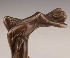 WALKING-STICK-CANE-HEAD-BRONZE-CASTING-WOMAN-STATUE-ACCESSORIES-COLLECTABLE WA