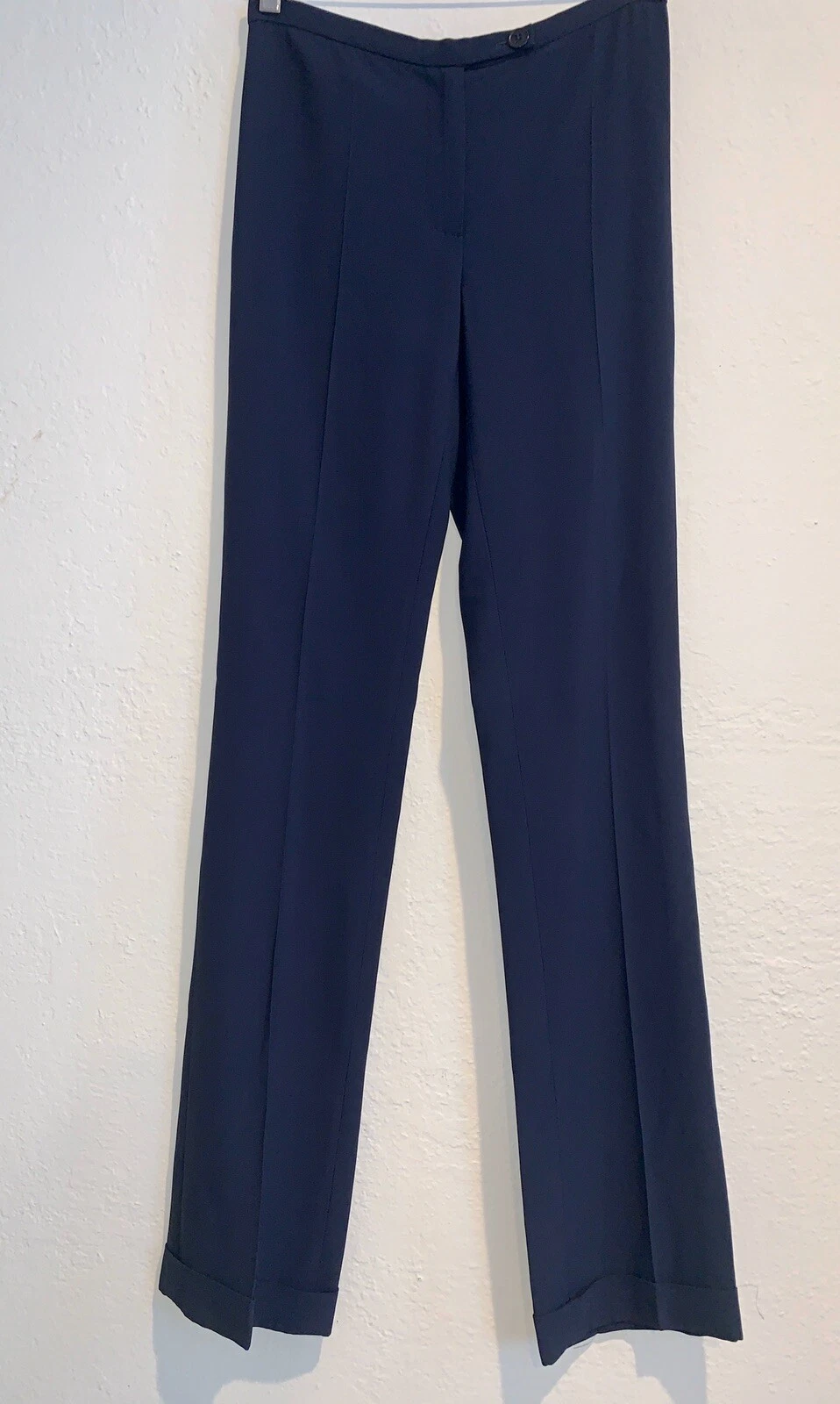 Moschino pantaloni eleganti classici donna blu navy economici e chic taglia US 4 semplici