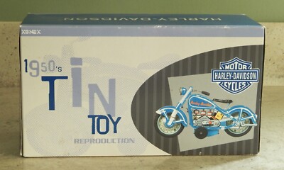 Xonex 1950's Tin Toy Reproduction Harley Davidson 1959 Blue