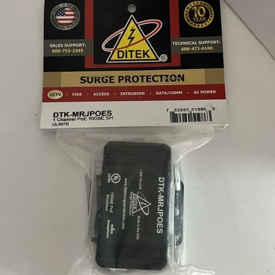 Ditek Shielded PoE Surge Protector DTK-MRJPOES Brand New. Video Surveillanc